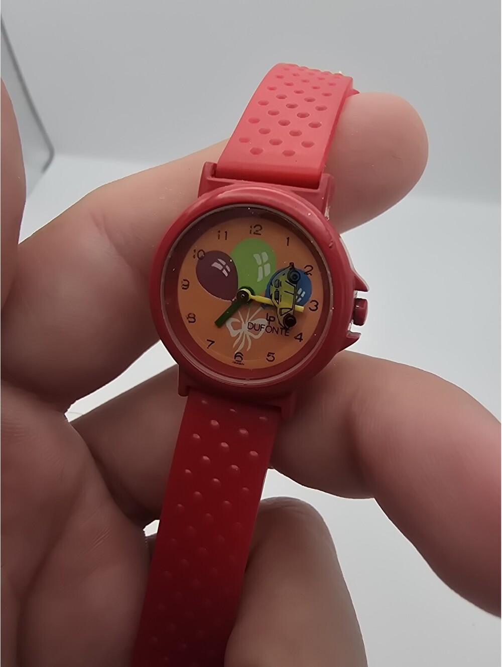 Dufonte Lucien Piccard Kids Watch Red Balloons Car Dial Rubber Band Japan